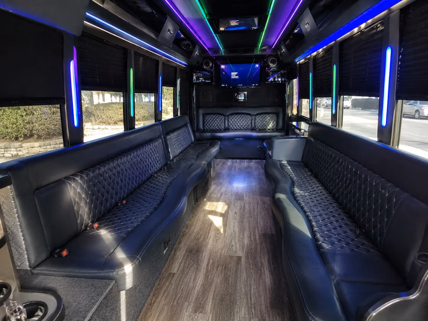 east hartford 15 passenger party bus interior