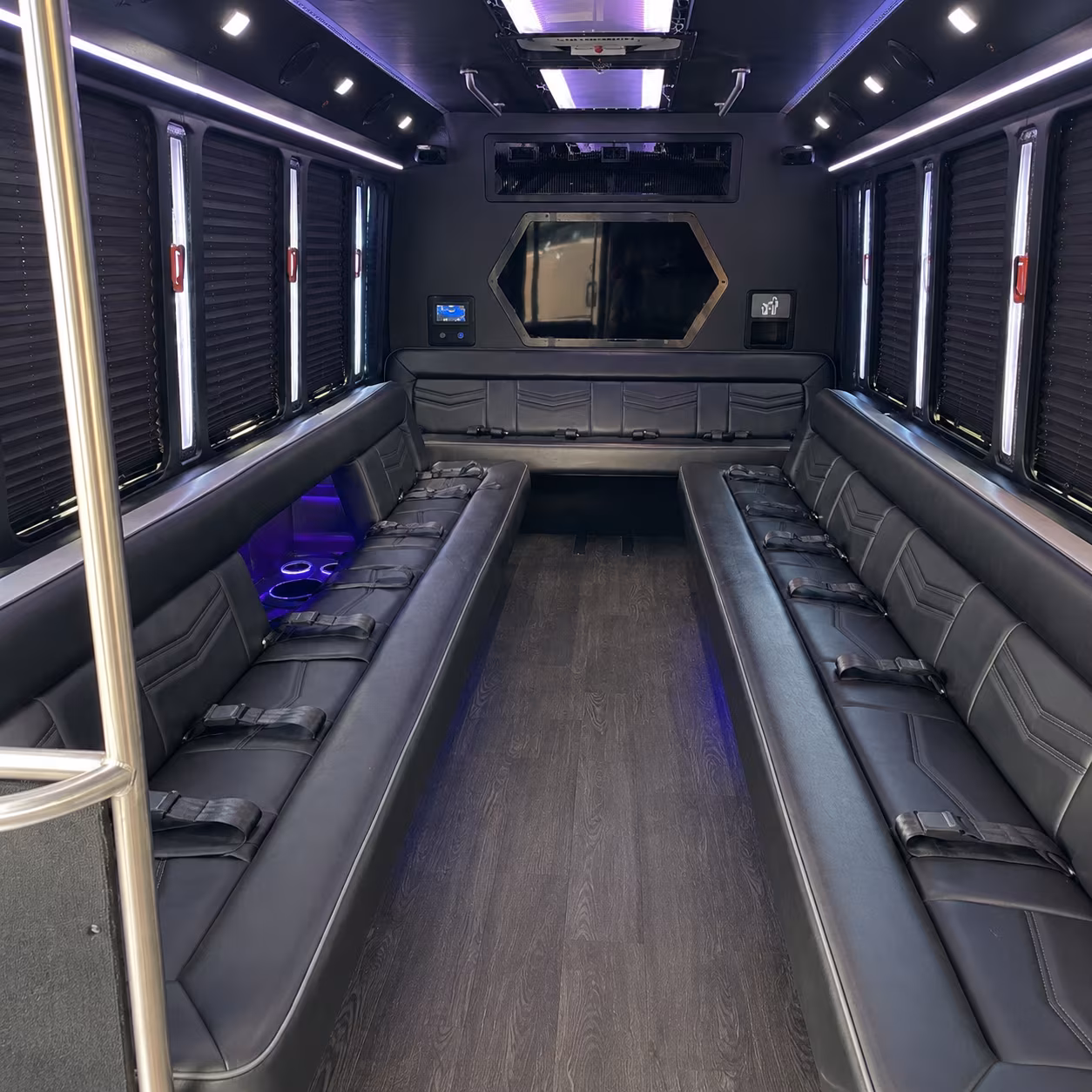 east hartford 18 passenger party bus interior
