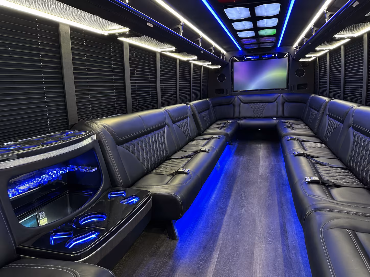 east hartford 20 passenger party bus inside