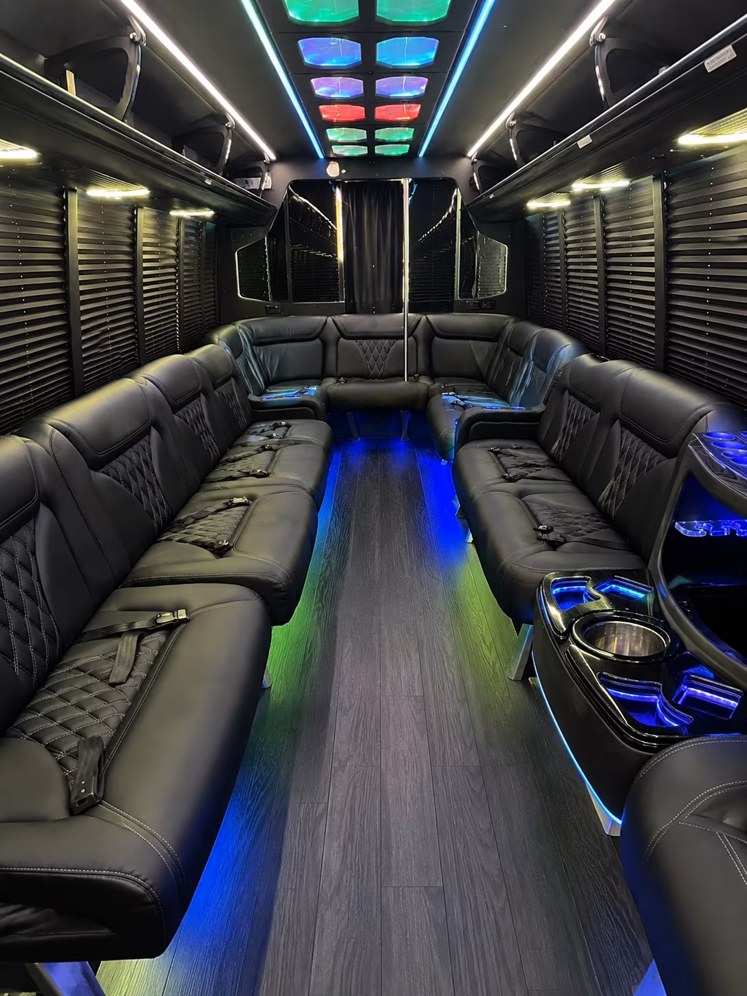 east hartford 20 passenger party bus interior