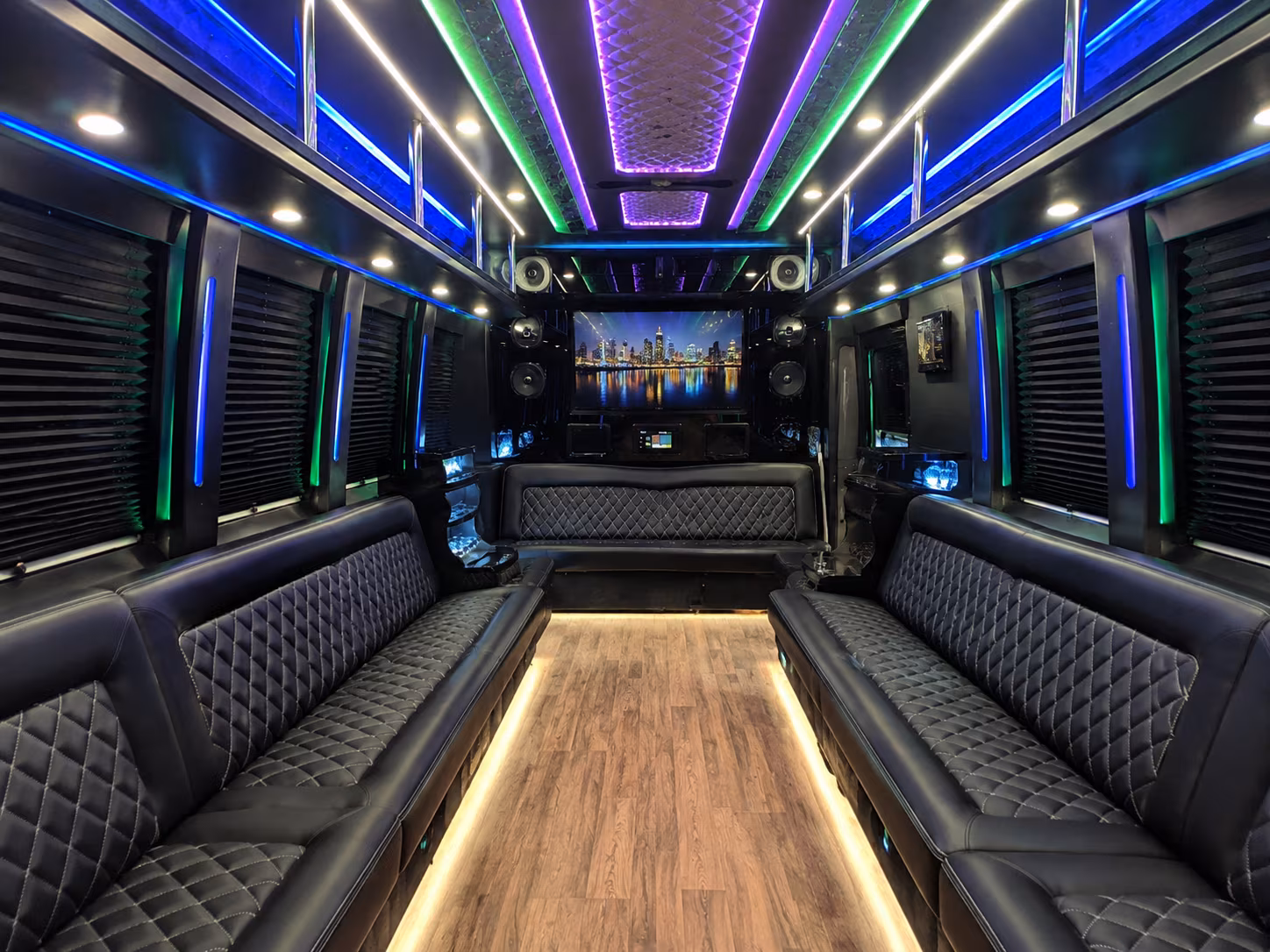 east hartford 25 passenger party bus interior