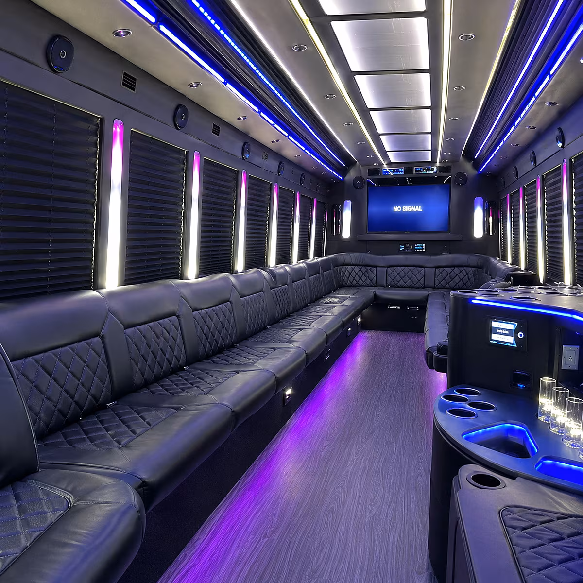 east hartford 30 passenger party bus inside