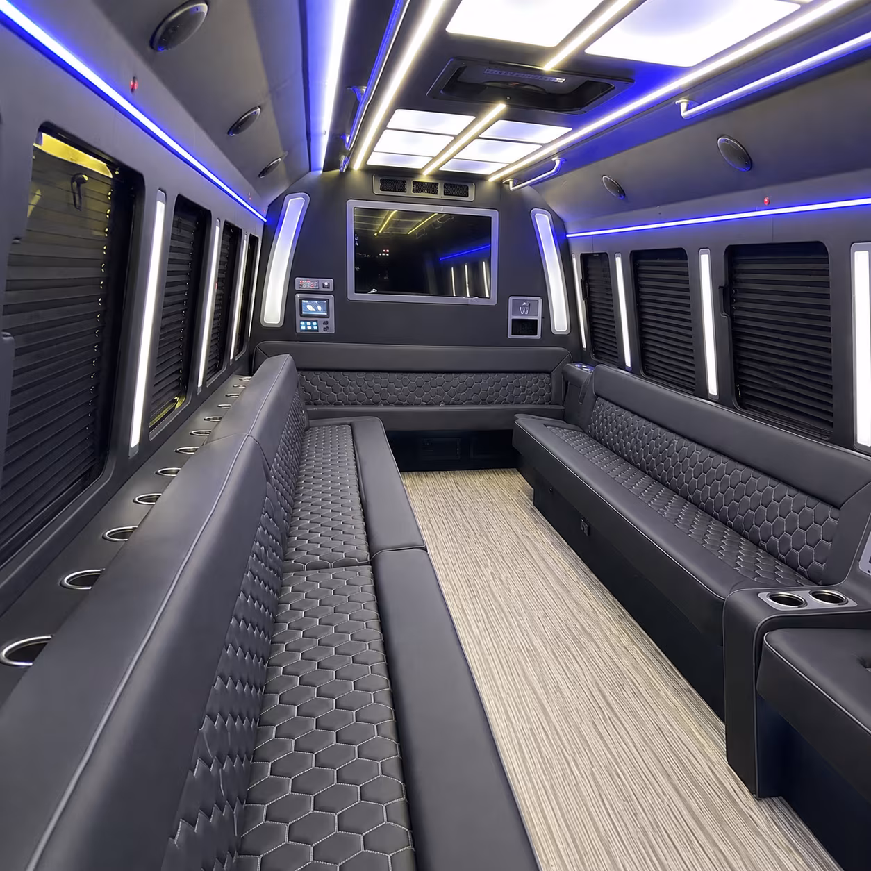 east hartford 40 passenger party bus inside