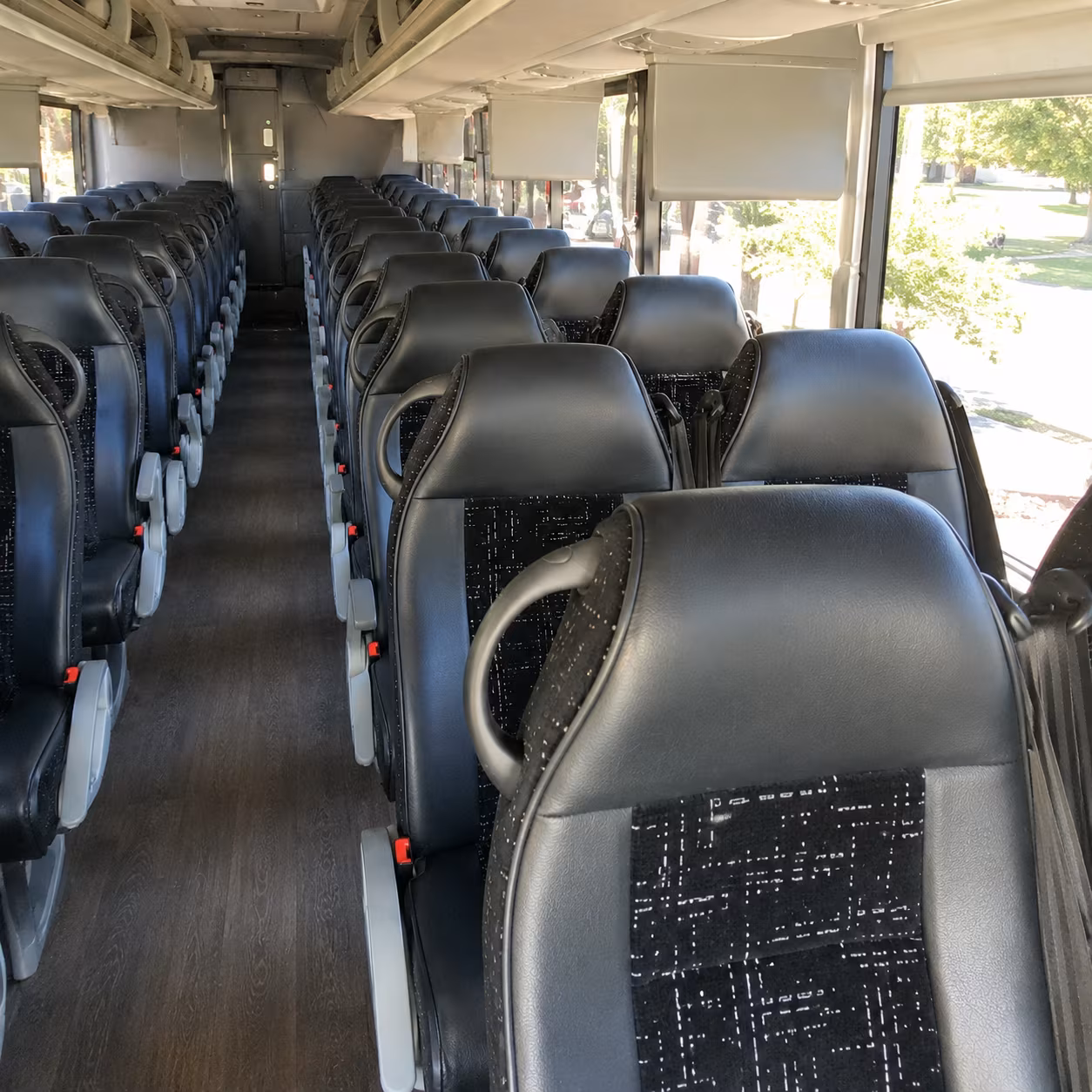 manchester charter bus rental interior