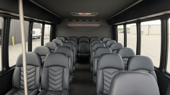 Interior of Charter Bus Company East Hartford's 20 Passenger Mini bus in East Hartford