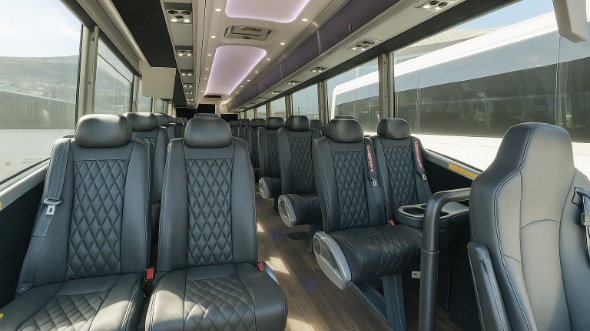 Interior of Charter Bus Company East Hartford's 28 Passenger Mini bus in East Hartford