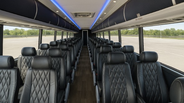 Interior of Charter Bus Company East Hartford's 54 Passenger Charter Bus in East Hartford