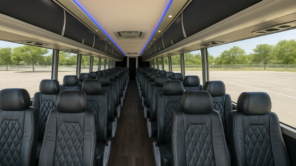 Interior of Charter Bus Company East Hartford's 55 Passenger Charter Bus in East Hartford