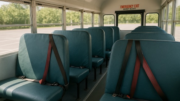 Interior of Charter Bus Company East Hartford's School Bus in East Hartford