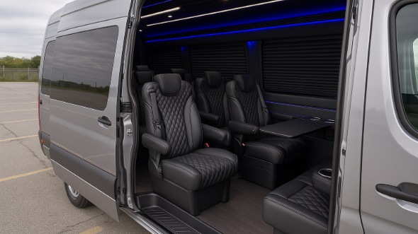 Interior of Charter Bus Company East Hartford's Sprinter Van Rental With Driver in East Hartford